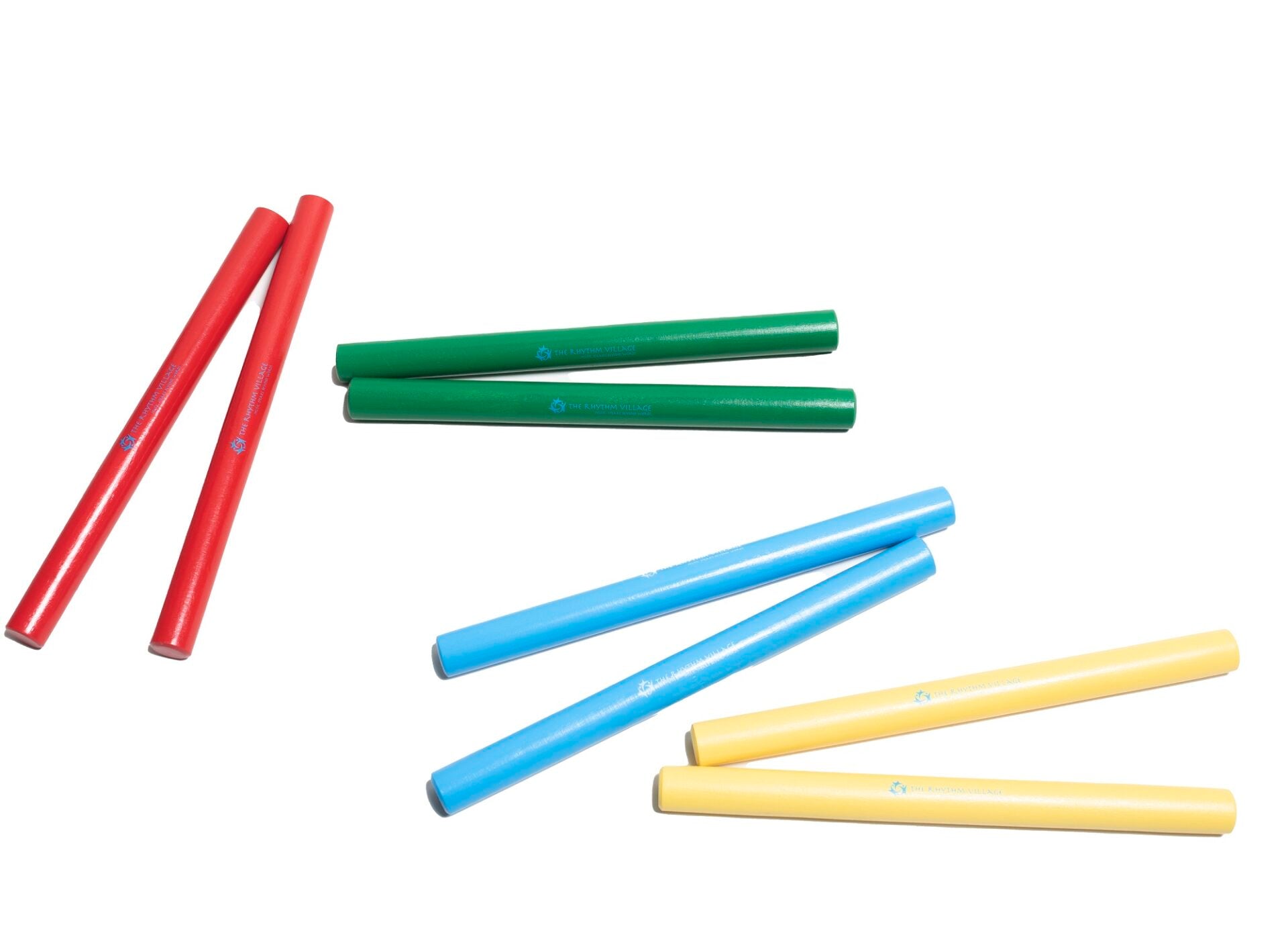 Set of 12 Pairs of Coloured Clapping Sticks Rhythm Village